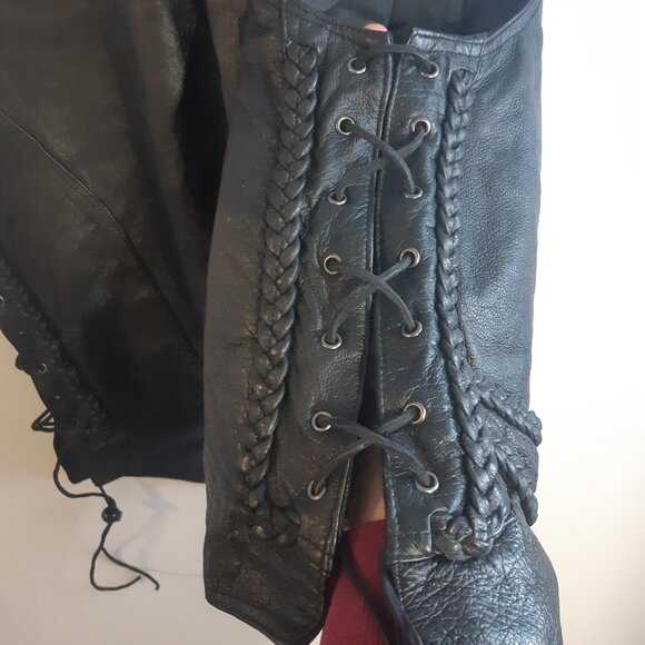 USA Leather - Men's - Genuine Black Leather Braided Trim & Side Laces - Large - Picture 16 of 16